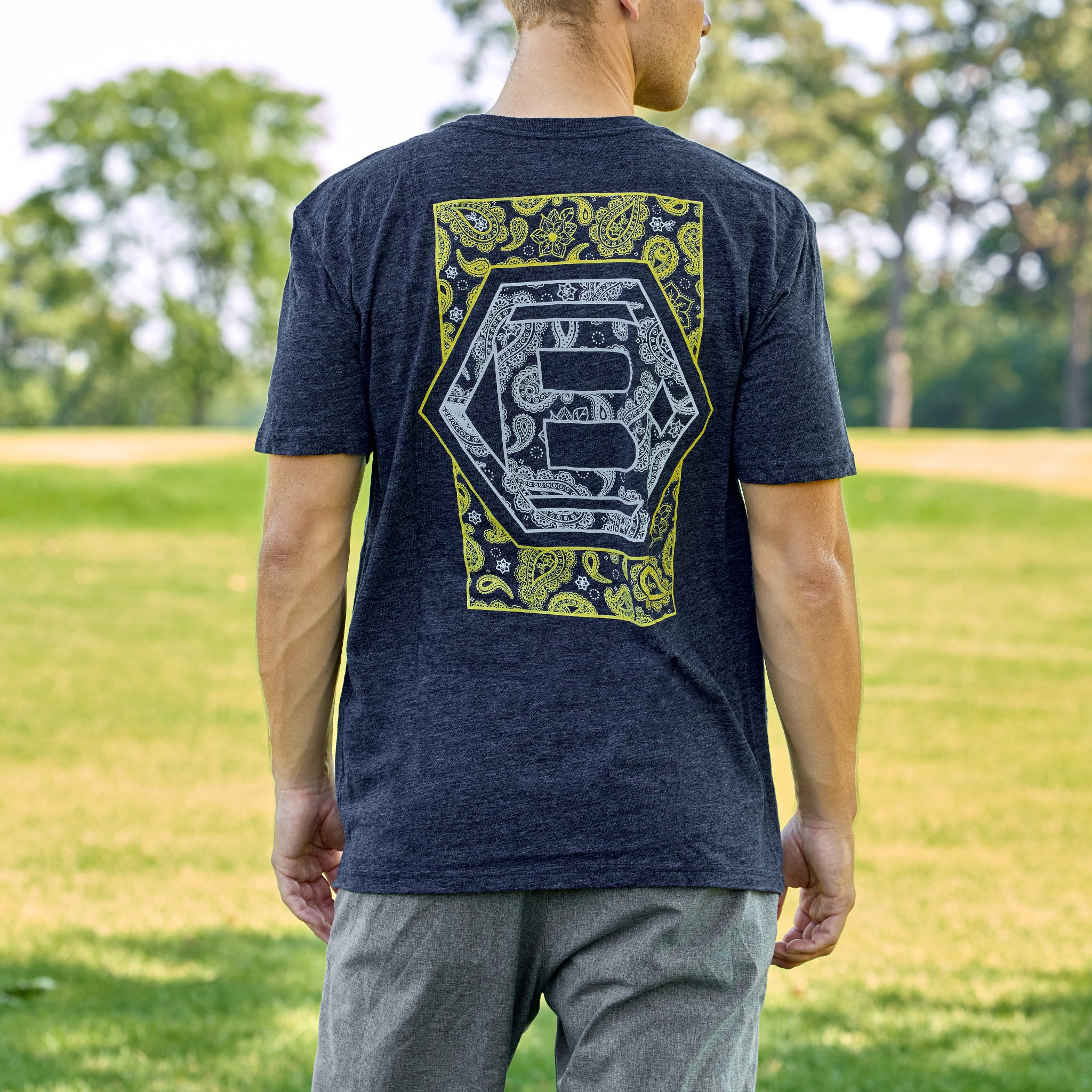 Bettiardi Paisley Hex B Navy T-Shirt - Image 2