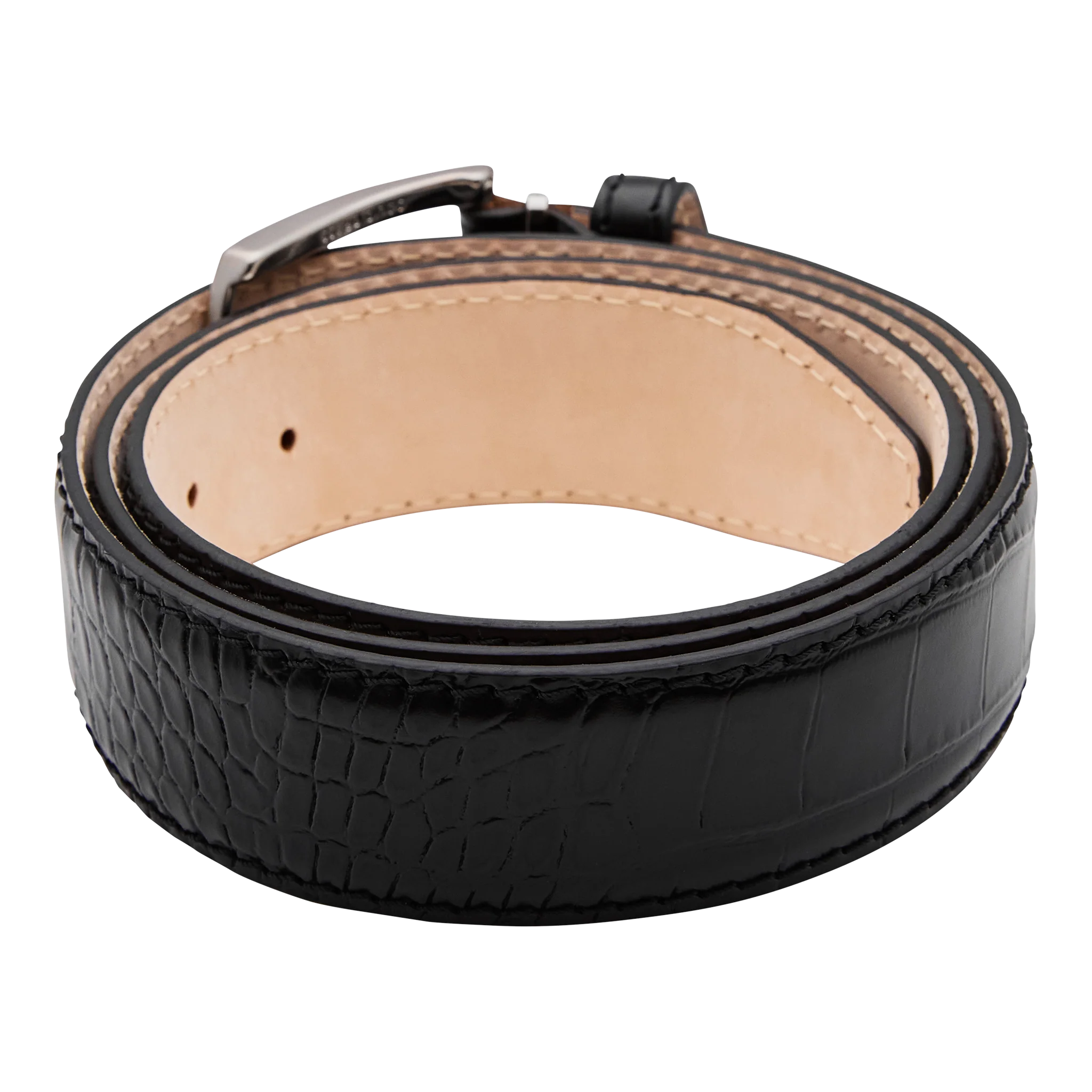 Bettinardi Handmade Faux Croc Italian Leather Belt (Black) - Image 2