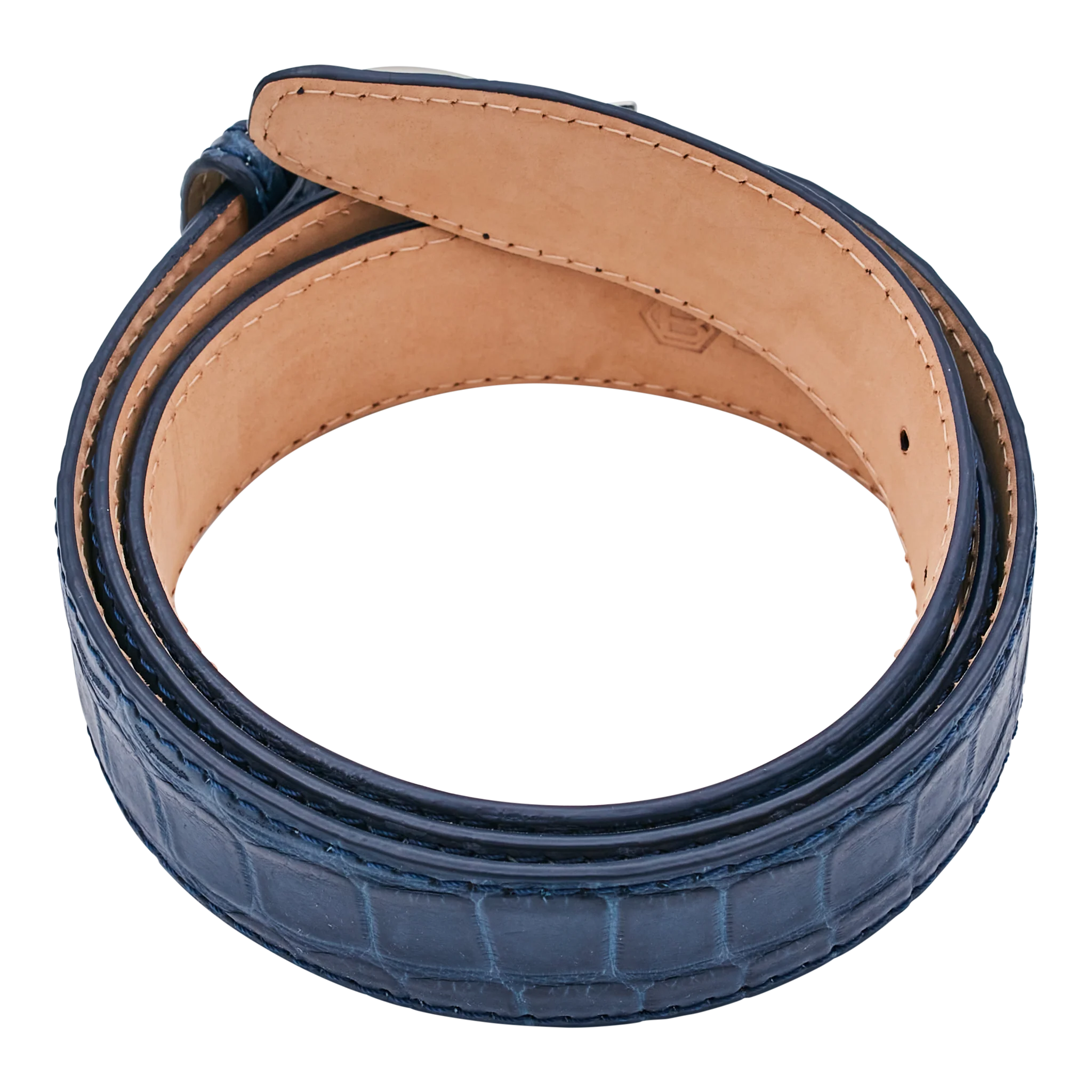 Bettinardi Handmade Matte Genuine Crocodile Skin Belt (Navy) - Image 2