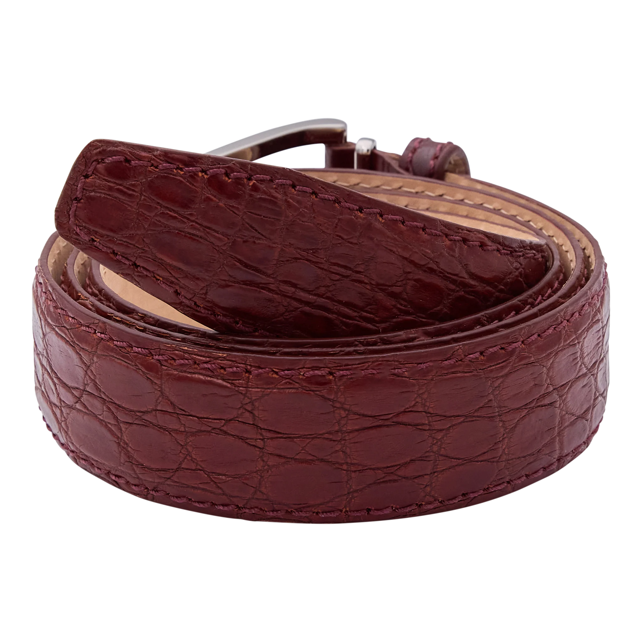 Bettinardi Handmade Matte Genuine Crocodile Skin Belt (Matte Rust) - Image 2