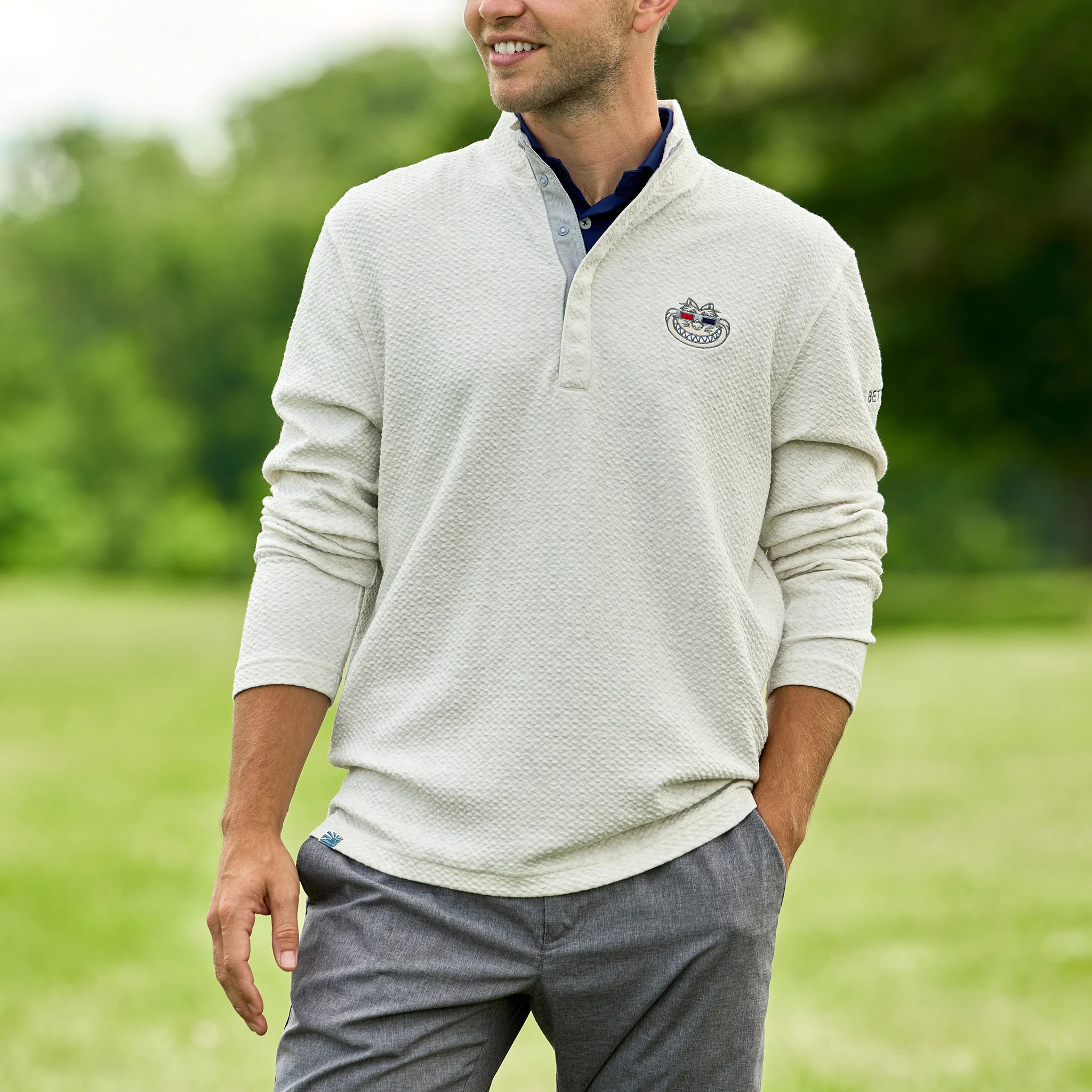Bettinardi Johnnie-O 3D Fat Cat Ransel Pullover (Cream) - Image 3