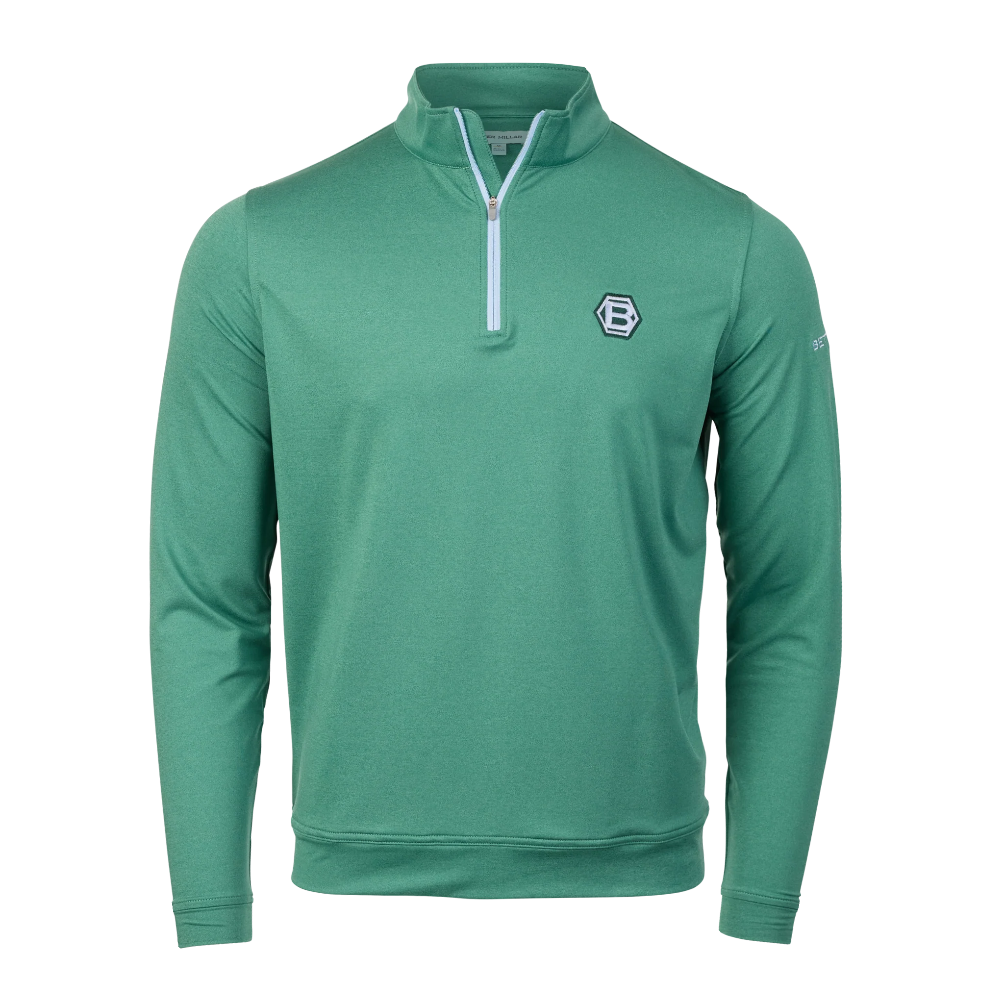Bettinardi Peter Millar Perth Mélange Performance Quarter Zip (Snow Pea) - Image 5