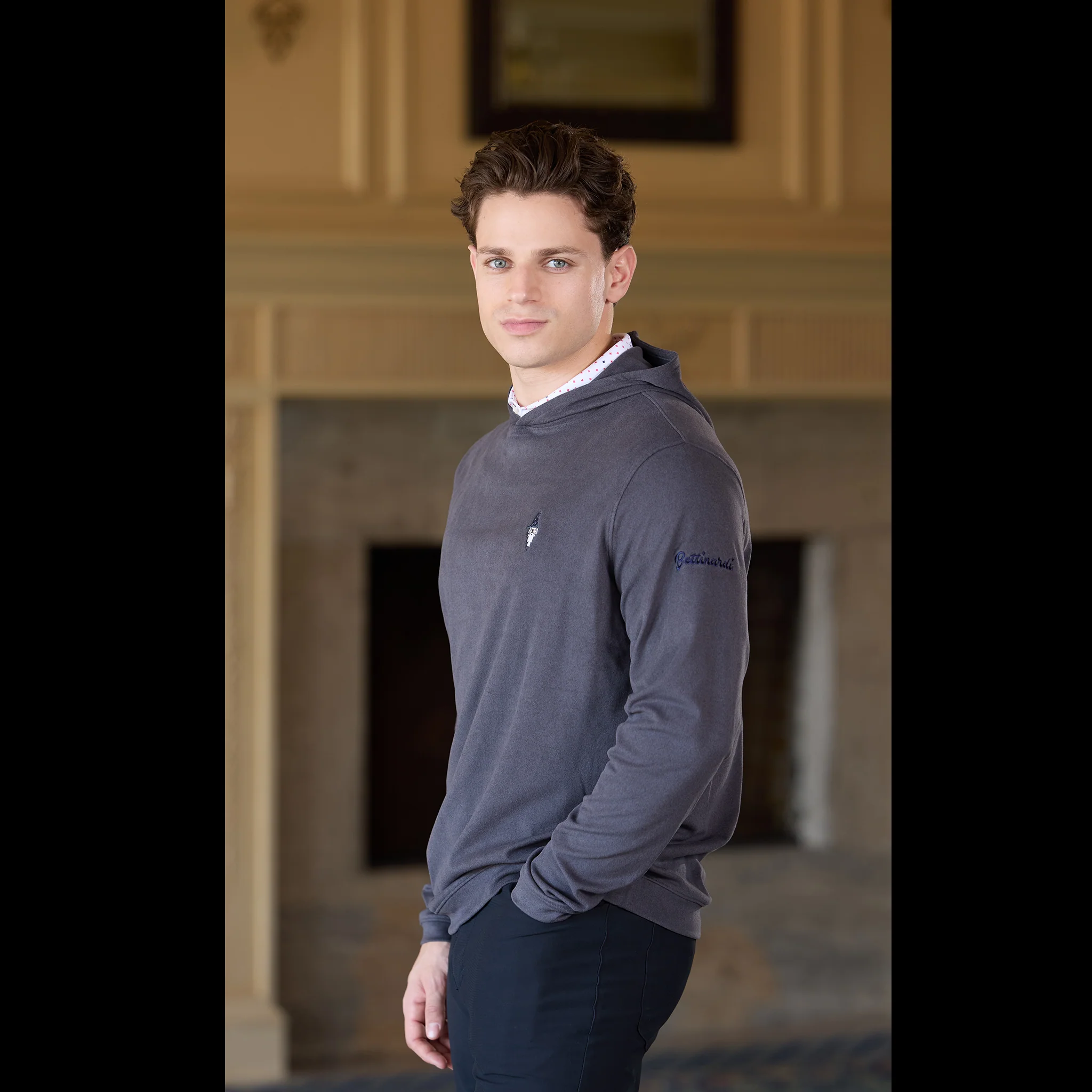 Bettinardi Peter Millar Wizard Ardent Air Performance Hoodie (Charcoal) - Image 3