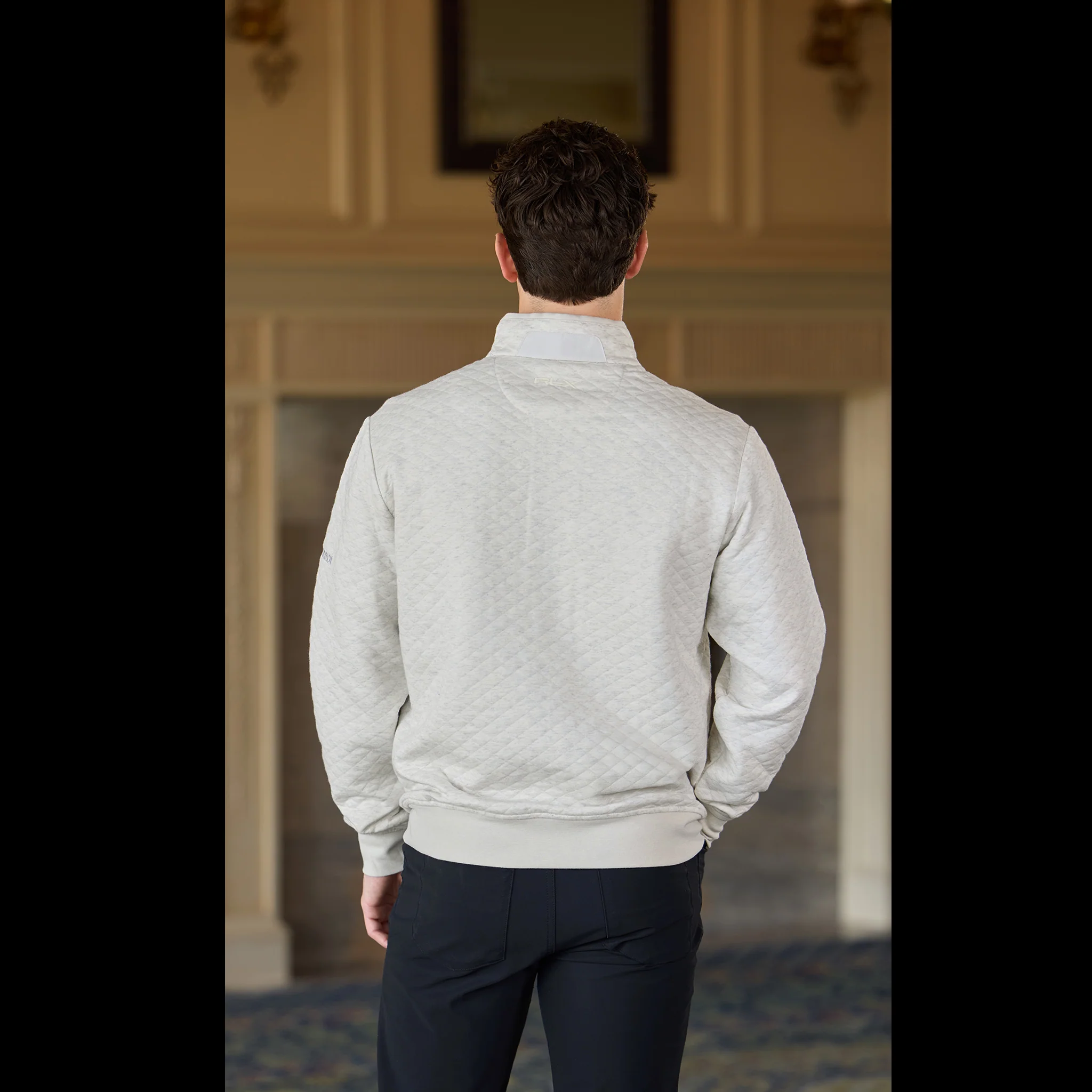 Bettinardi RLX Poison Bomb Quilted Quarter-Zip Mockneck Sweatshirt (Soho Heather) - Image 2