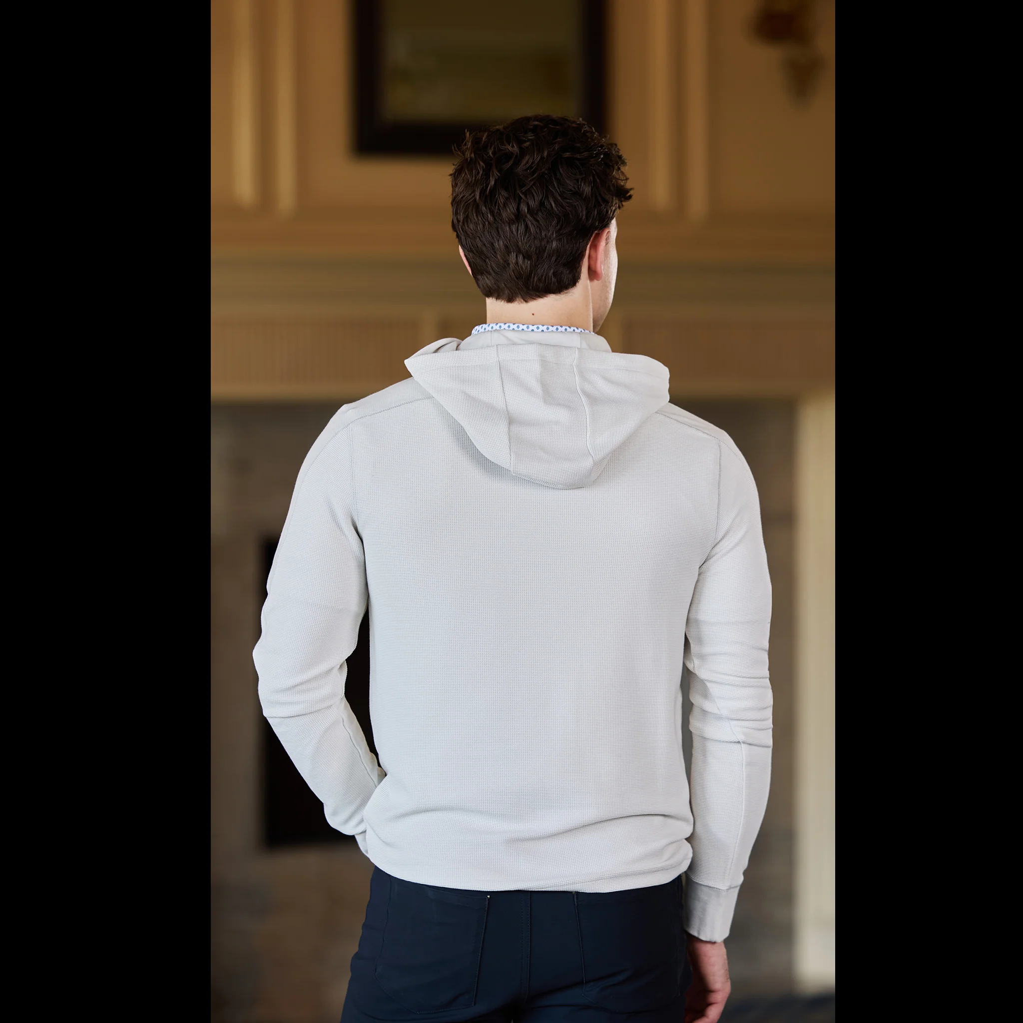 Bettinardi RLX Sunglasses Stinger Performance Waffle-Knit Hoodie (Ceramic White) - Image 2