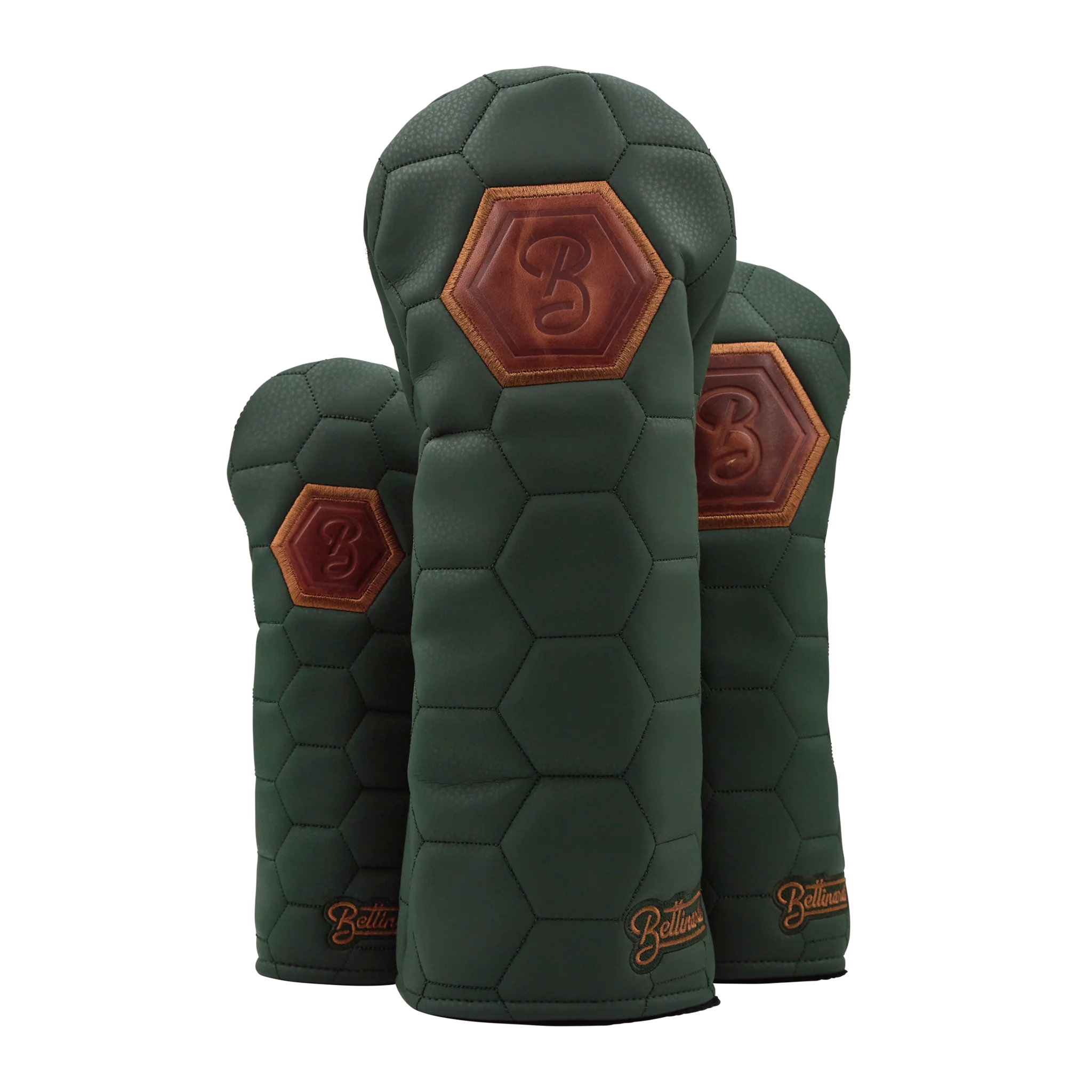 Bettinardi Script Quilted Hex Wood Covers (Green/Tan)