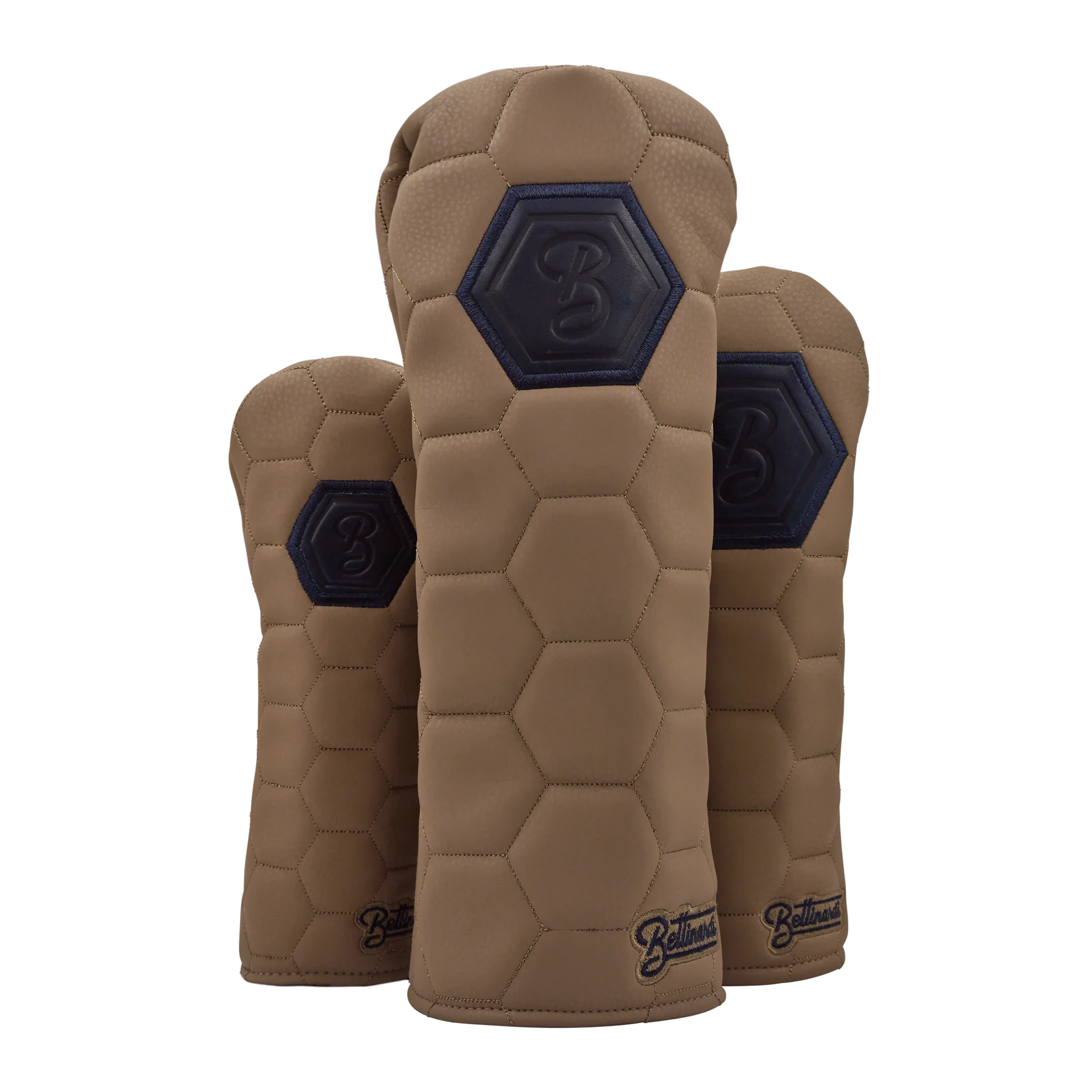 Bettinardi Script Quilted Hex Wood Covers (Tan/Navy)
