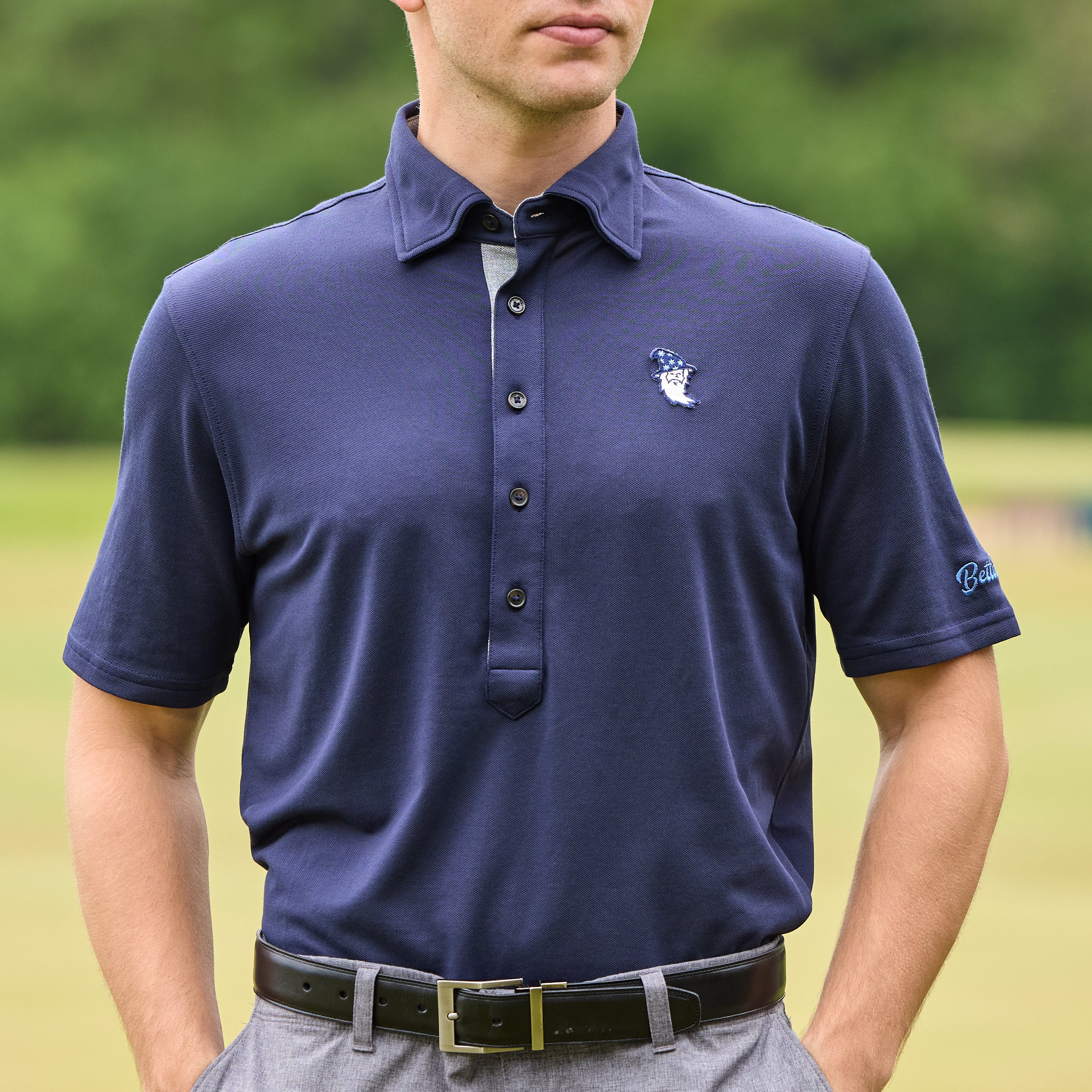 Bettinardi x Field Day Sporting Co. Wizard Runboy Ford 5 Button Polo (Navy)