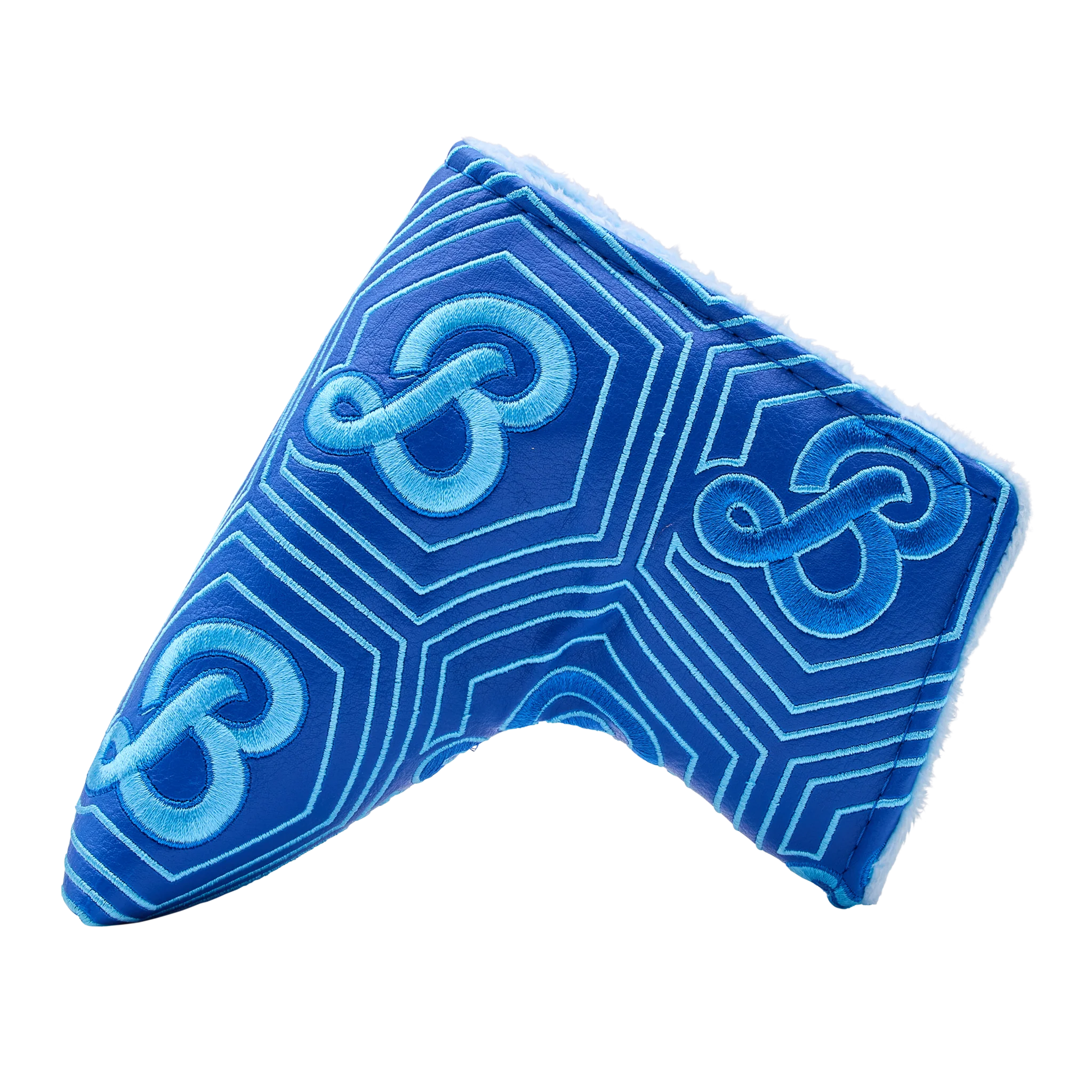 Blue Stylized Hex B Blade Putter Headcover - Image 2