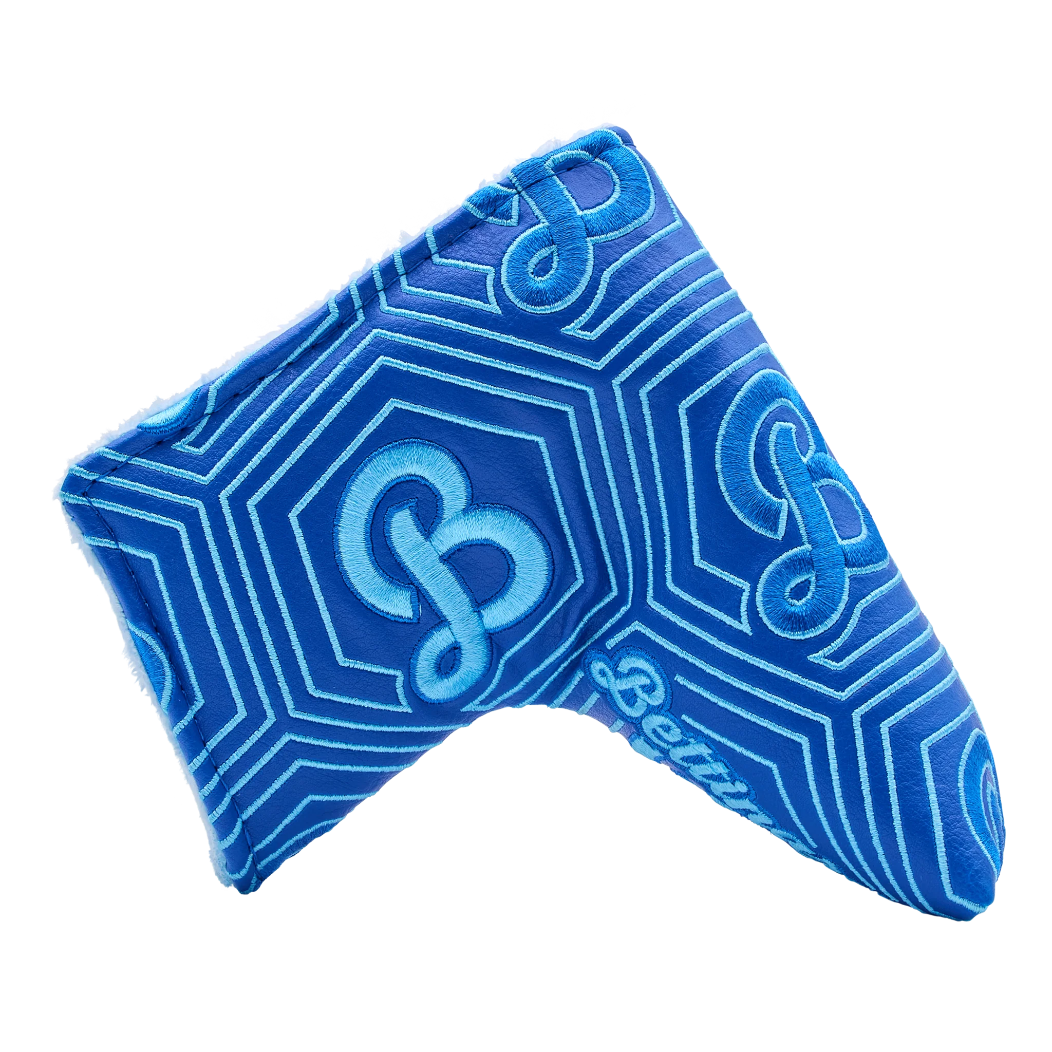 Blue Stylized Hex B Blade Putter Headcover - Image 4