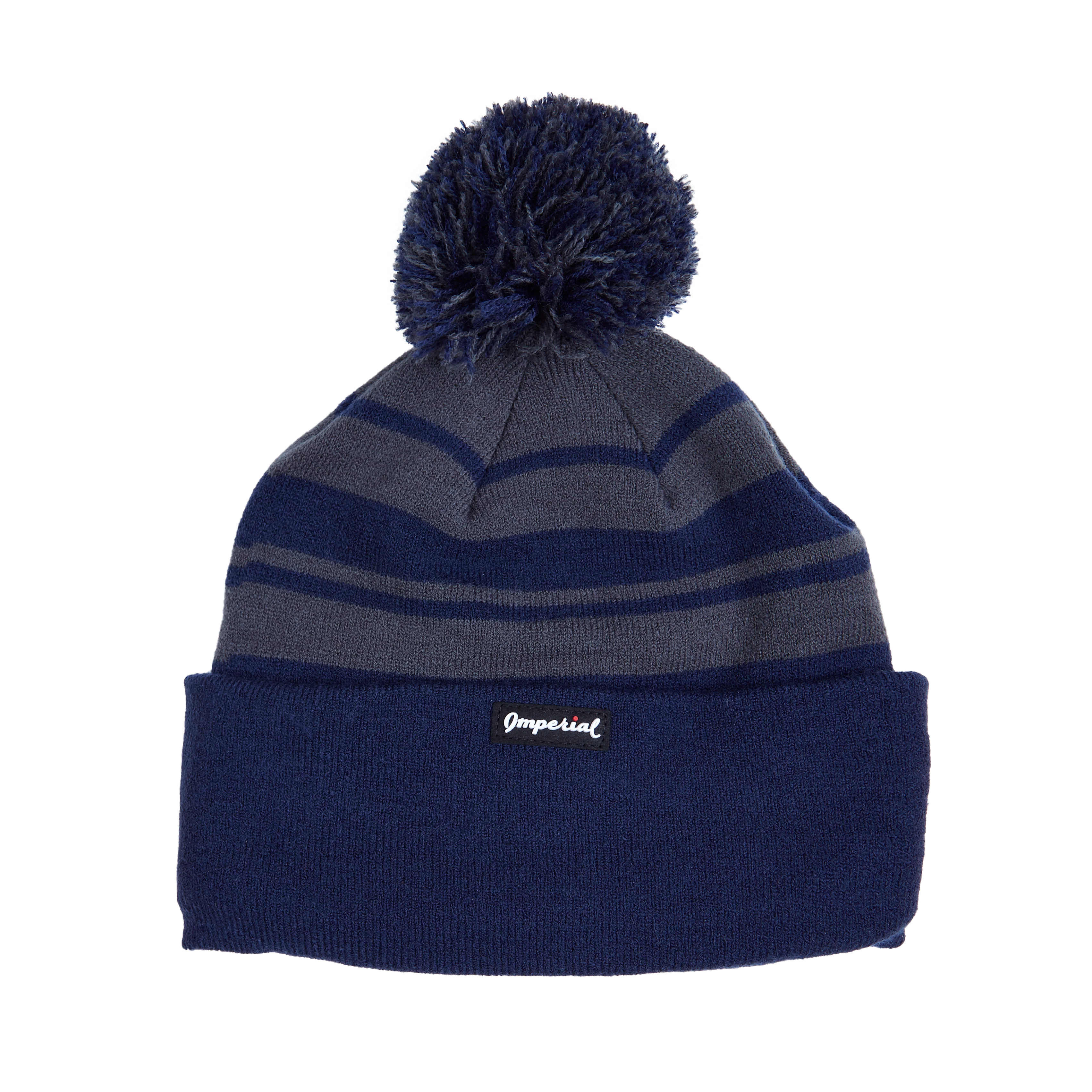 Fat Cat Striped Beanie (Navy/Grey) - Image 4