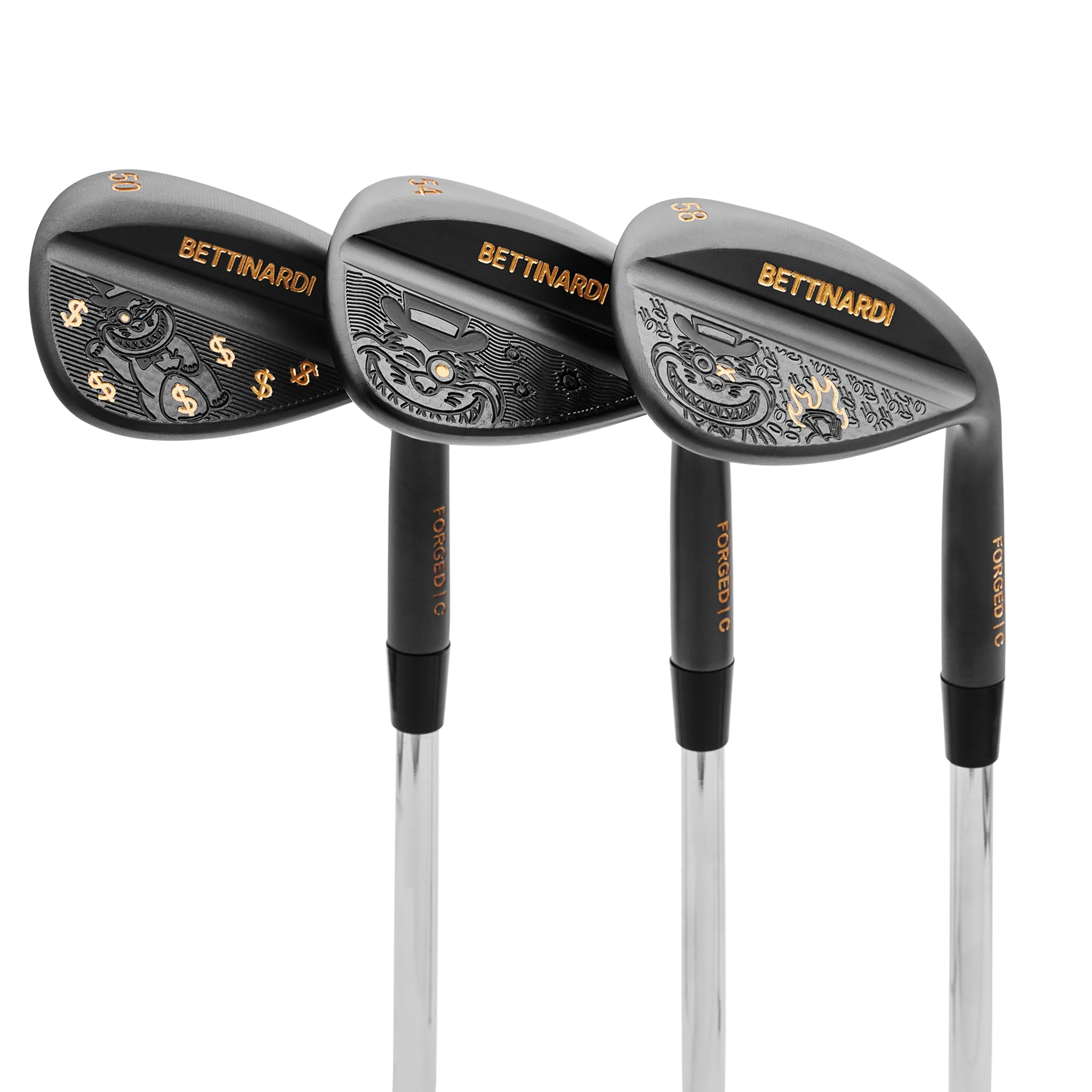 Gangster Cat Black PVD HLX 6.0 Wedge Set (50°, 54°, 58°)