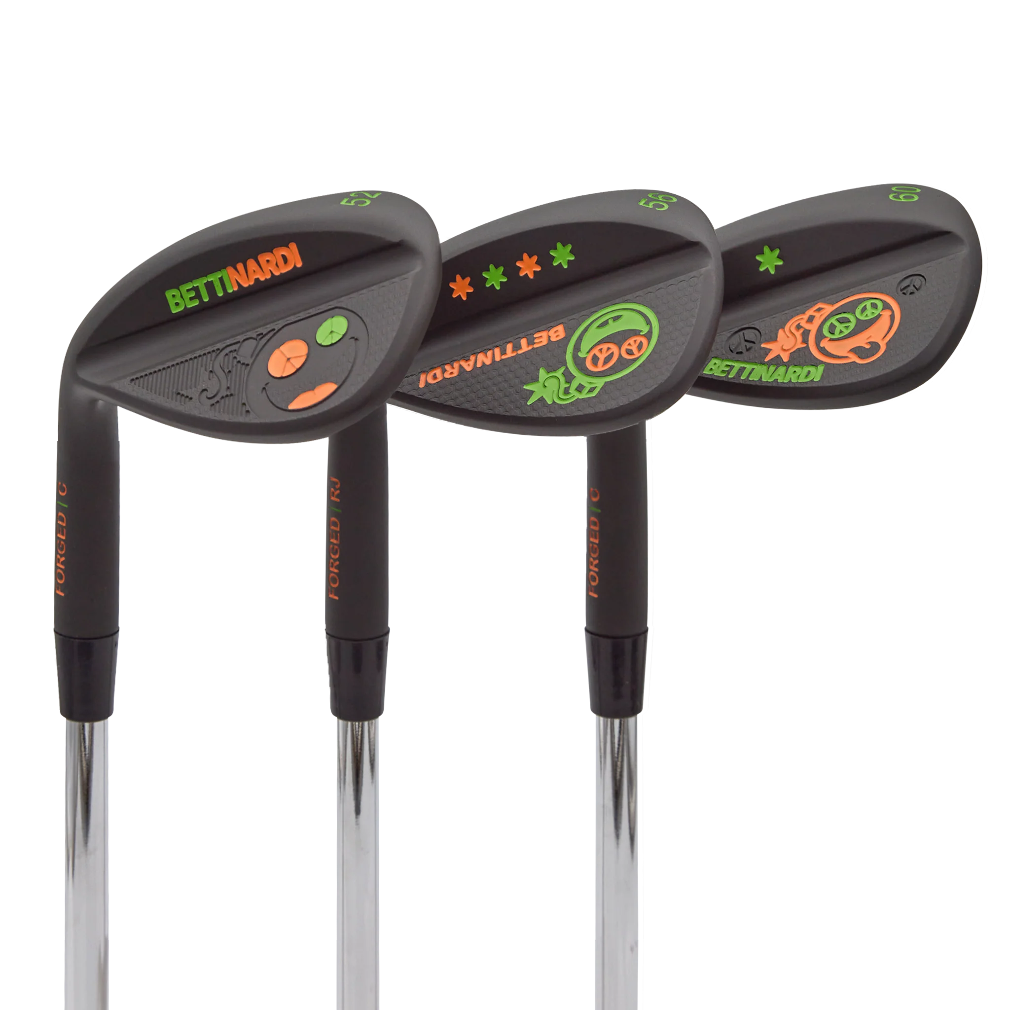 Left Handed Peace Eyes Bomb Black Ox HLX 6.0 Wedge Set (52°, 56°, 60°)