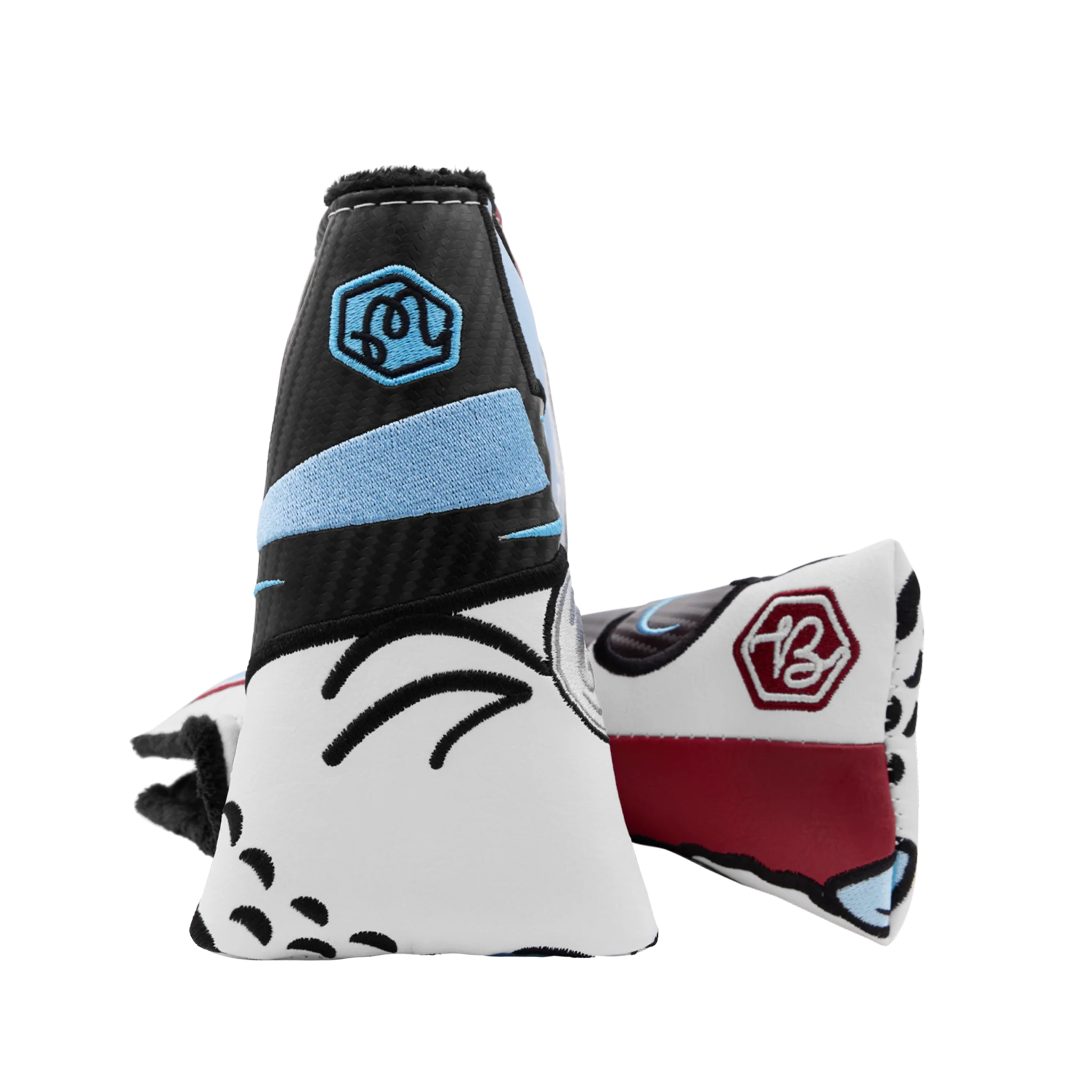 Malbon x Bettinardi Gangster Buckets Maroon & White Blade Putter Headcover