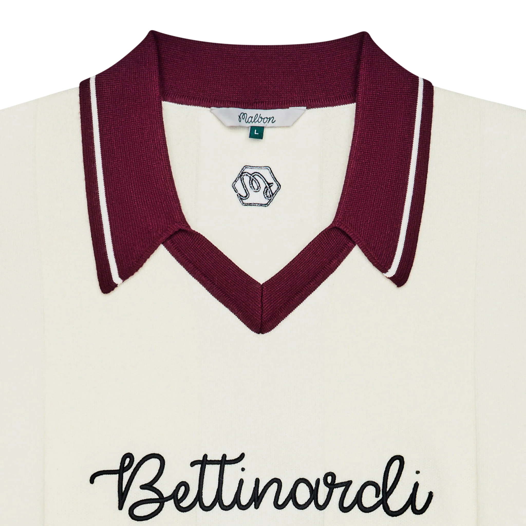 Malbon x Bettinardi Knit Polo (Egret) - Image 3