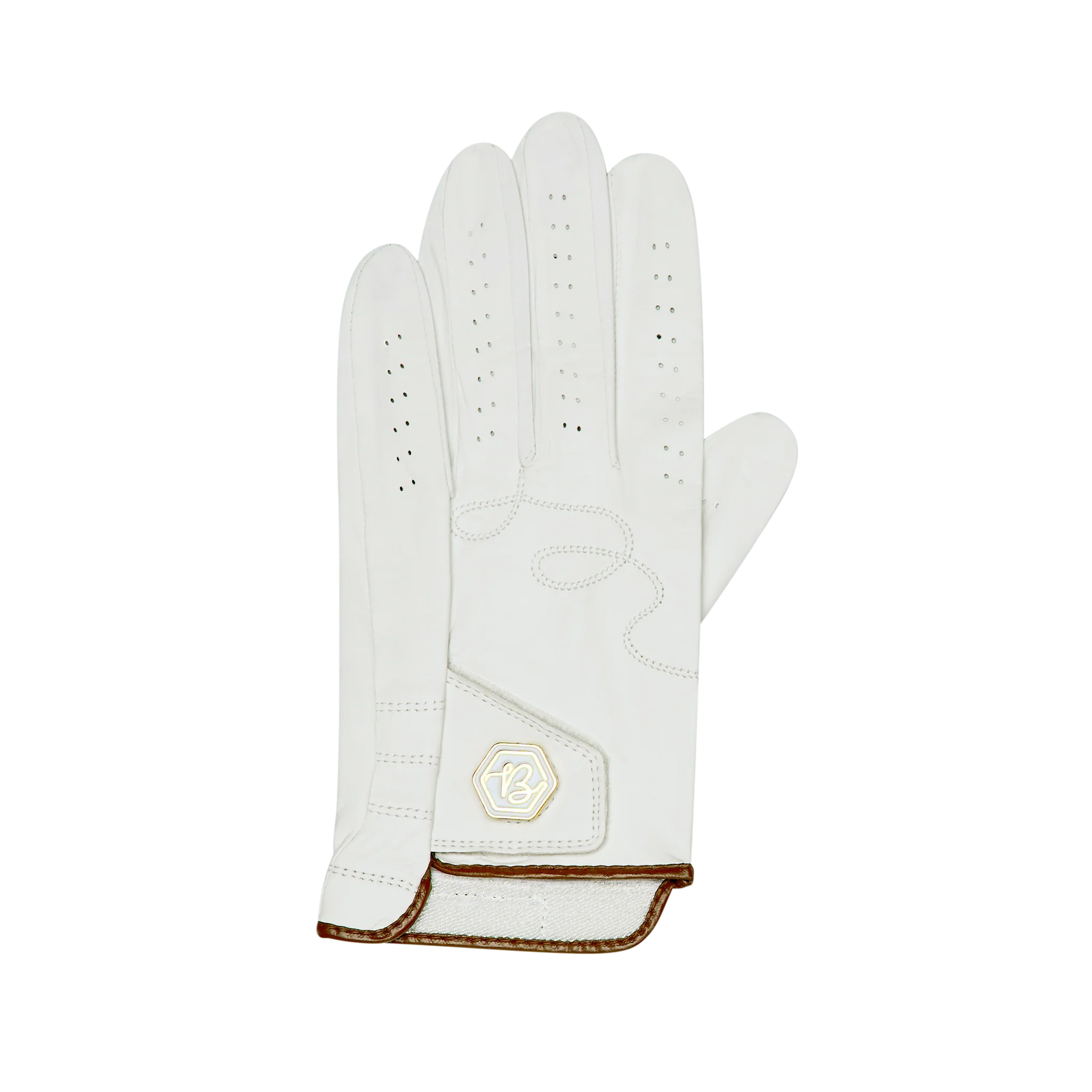 Malbon x Bettinardi Premium Leather Golf Glove (Egret)