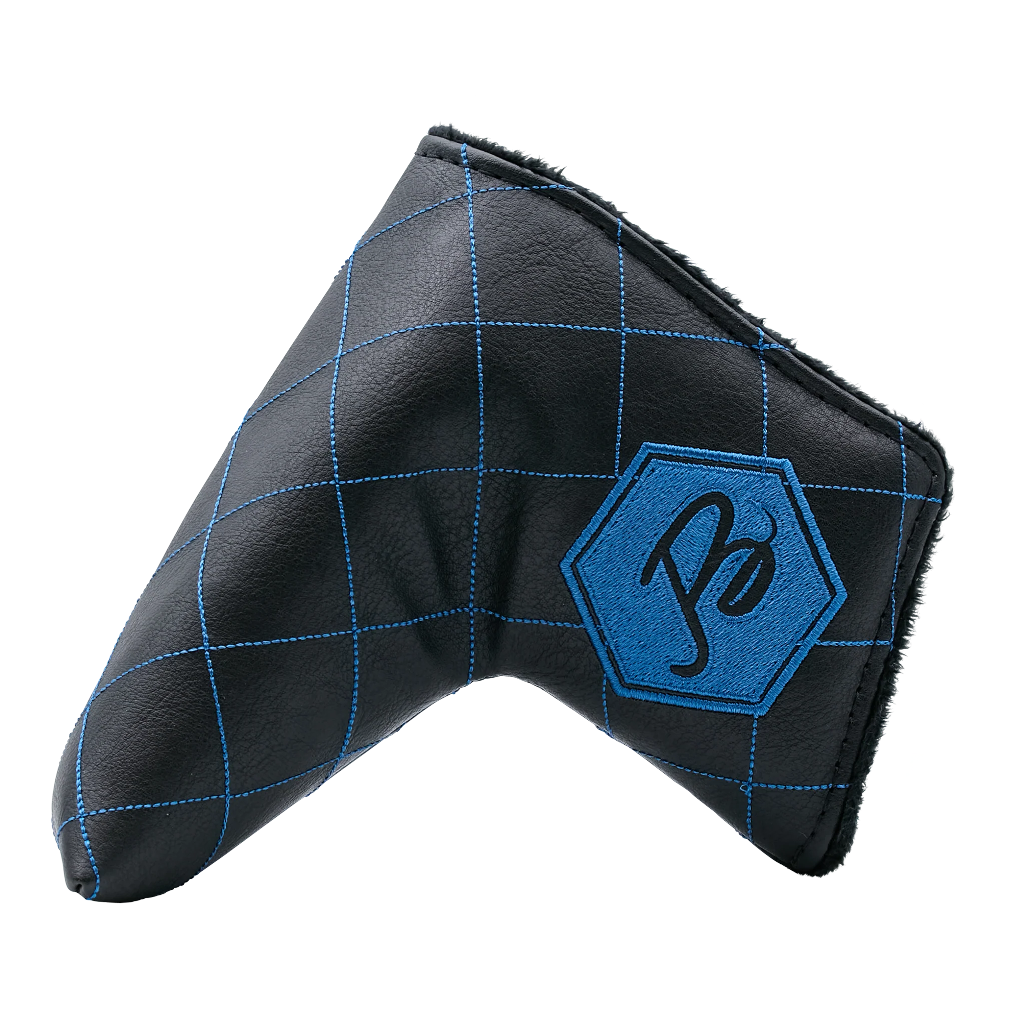 Midnight Black Retro Quilted Blade Putter Headcover - Image 2
