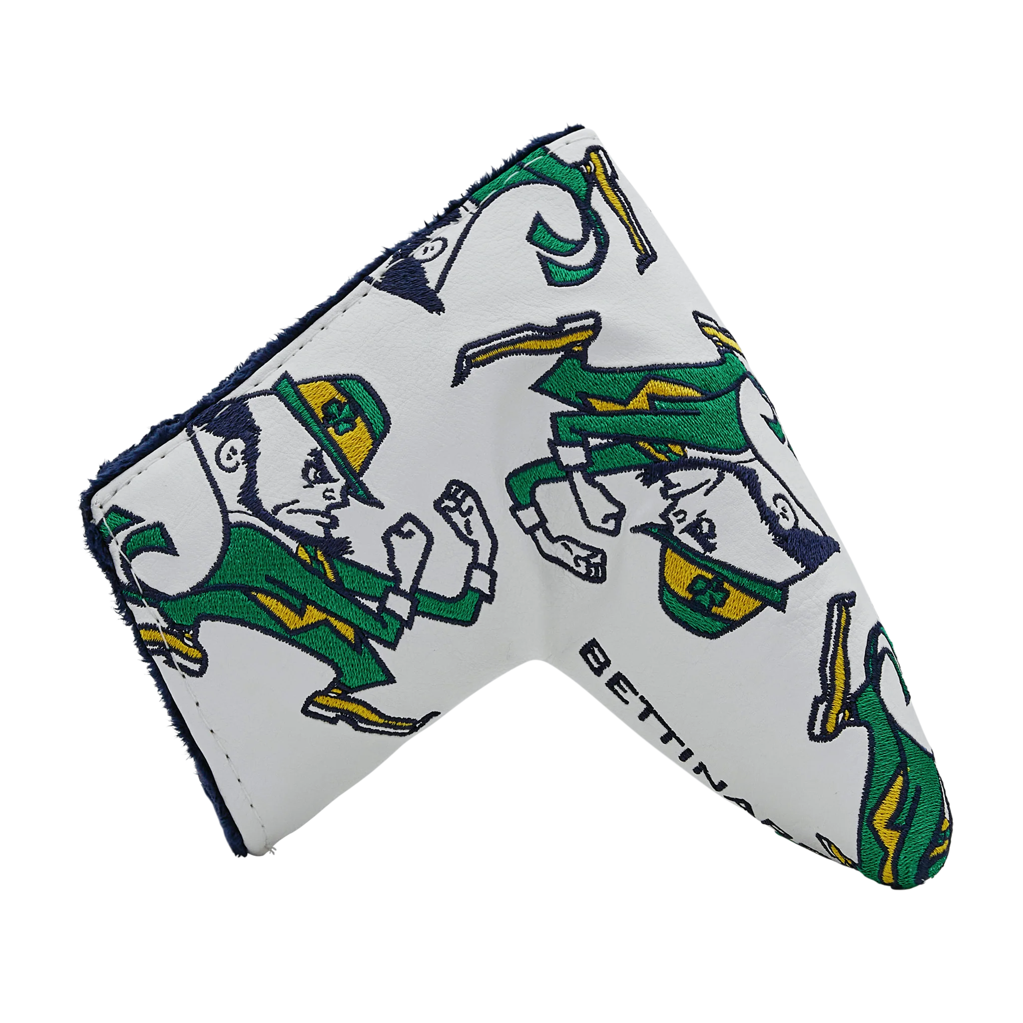 Notre Dame x Bettinardi White Dancing Leprechauns Blade Putter Headcover - Image 4