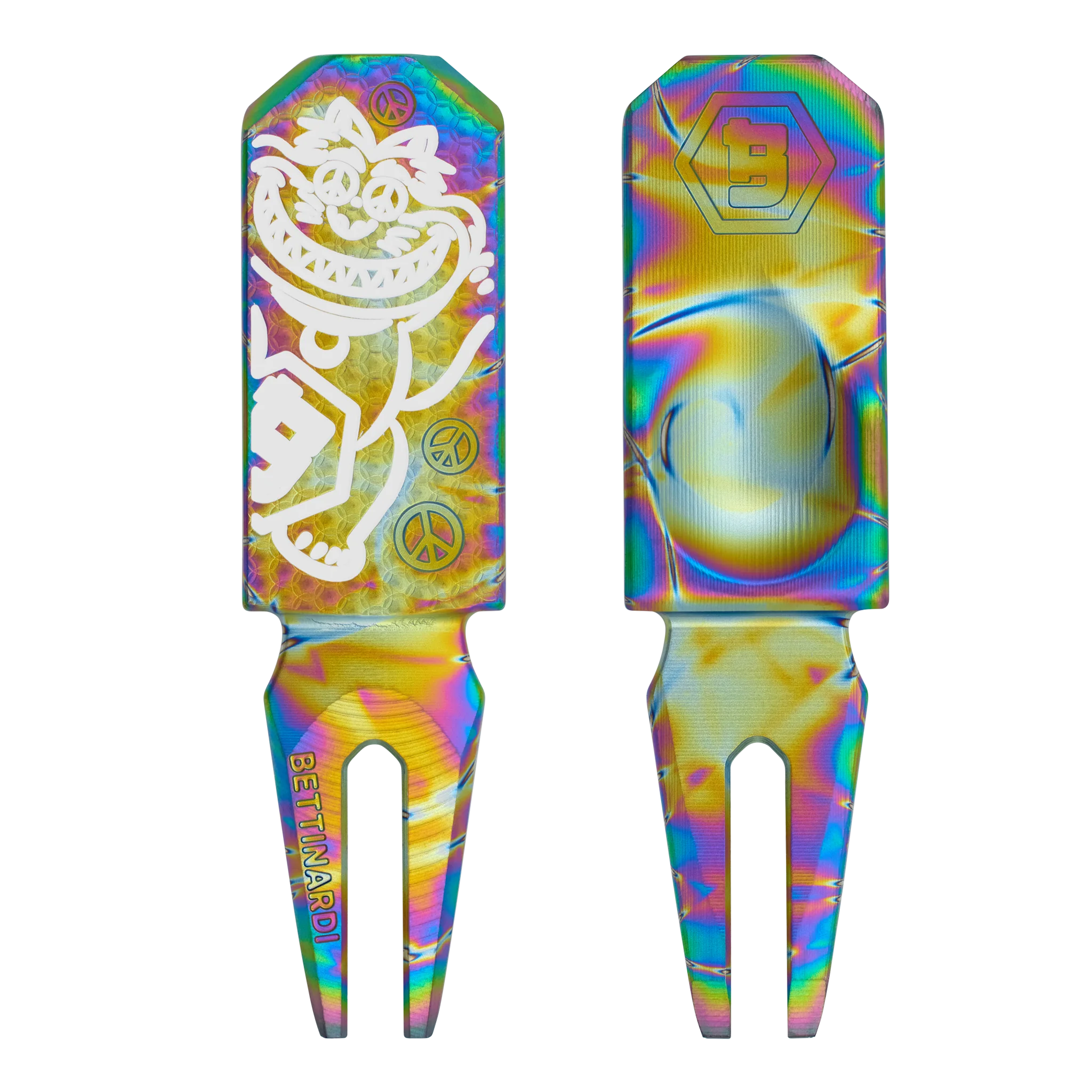 Peace Eyes Lucky Cat Rainbow PVD Divot Tool