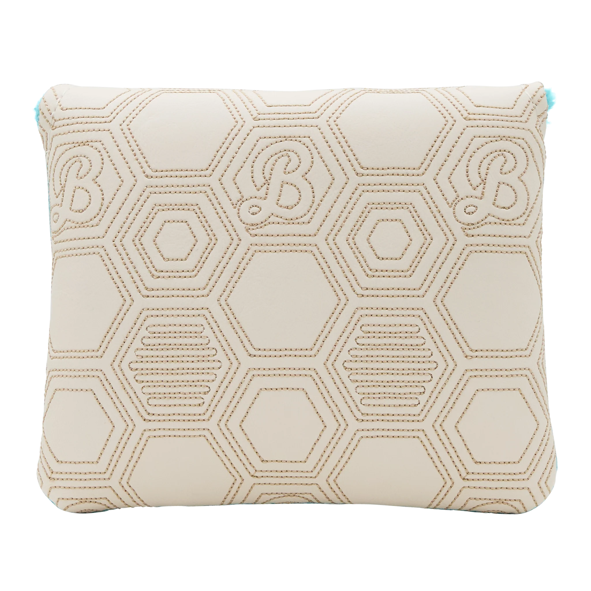 Script Hex B Geometric Honeycomb Mallet Putter Headcover (Teal/Cream)