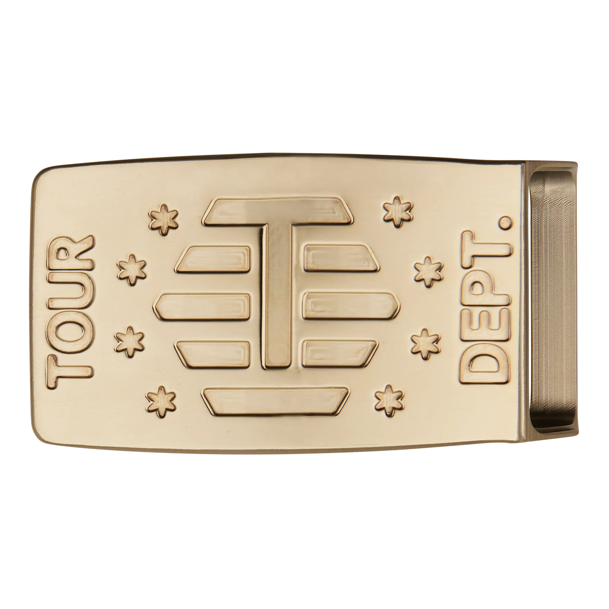Tour Dept. Champion Gold Flame Belt Buckle