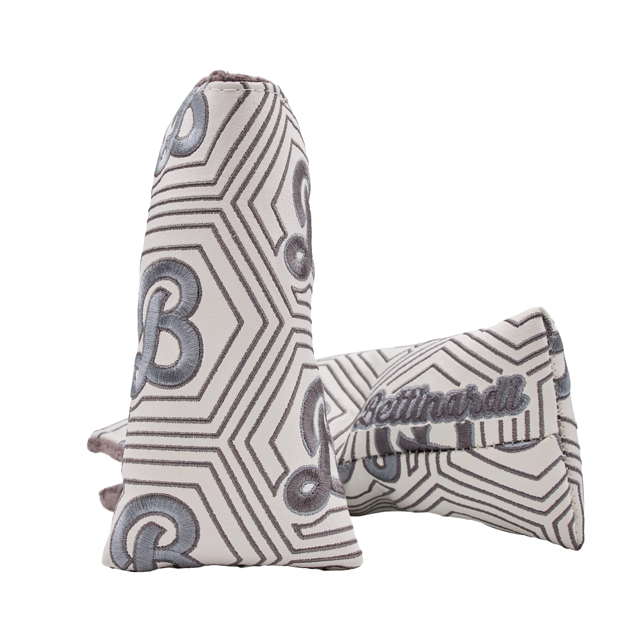 White Stylized Hex B Blade Putter Headcover